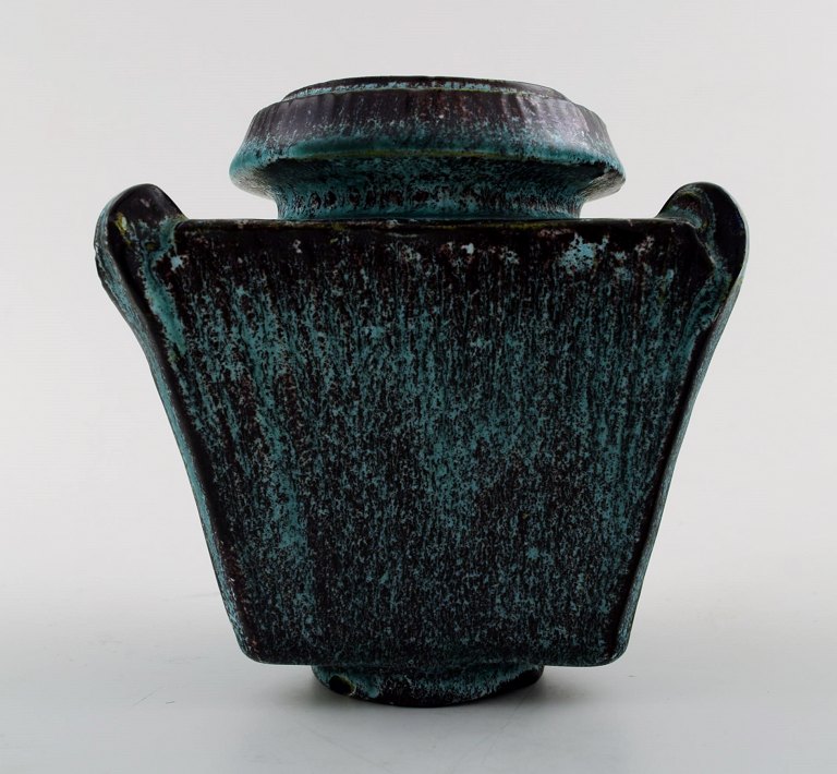 Svend Hammershoi for Kähler, Denmark, glazed stoneware art pottery vase, 1930s.