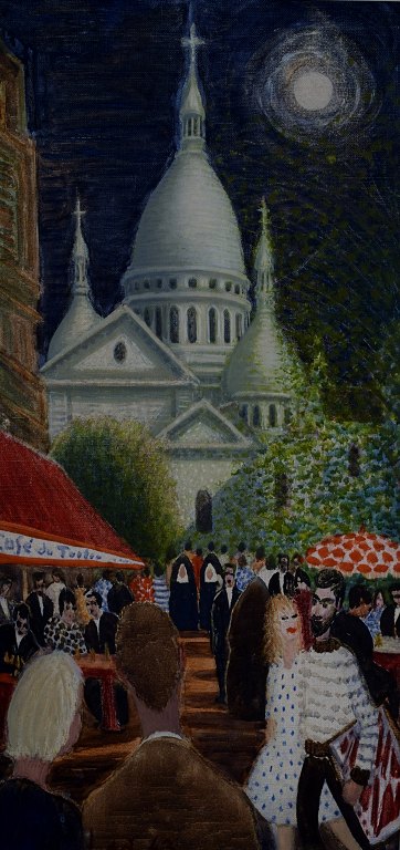 Anni Løgstrup: f. Kvorning 1912.
Parti fra Montmartre, Paris. Olie på lærred.