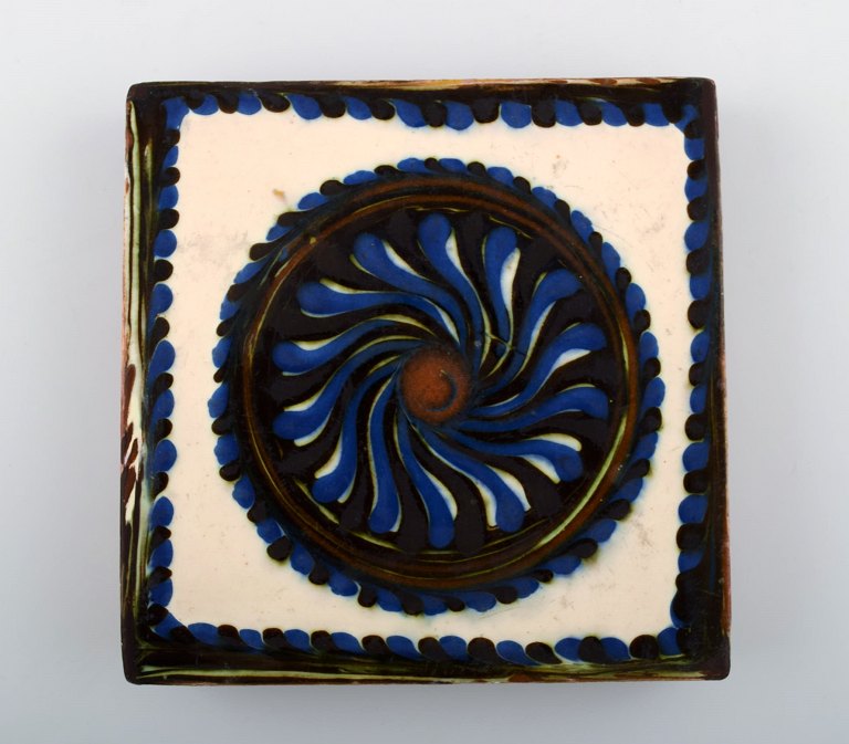 Kähler, Denmark, glazed stoneware trivet.
