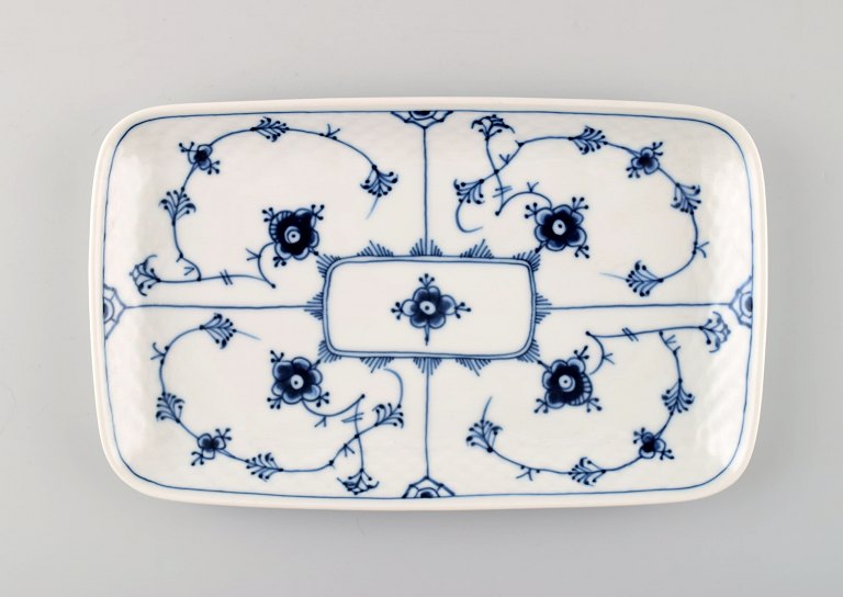 Bing & Grondahl, B&G blue fluted rectangular tray / dish.
