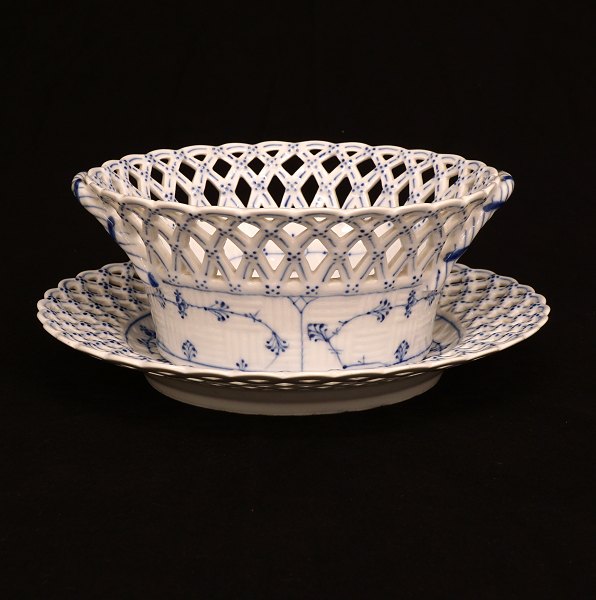 Royal Copenhagen: Fruchtschale, Zwiebelmusster. Schale: H: 8,1cm. D: 20cm. 
Platte: 23cm