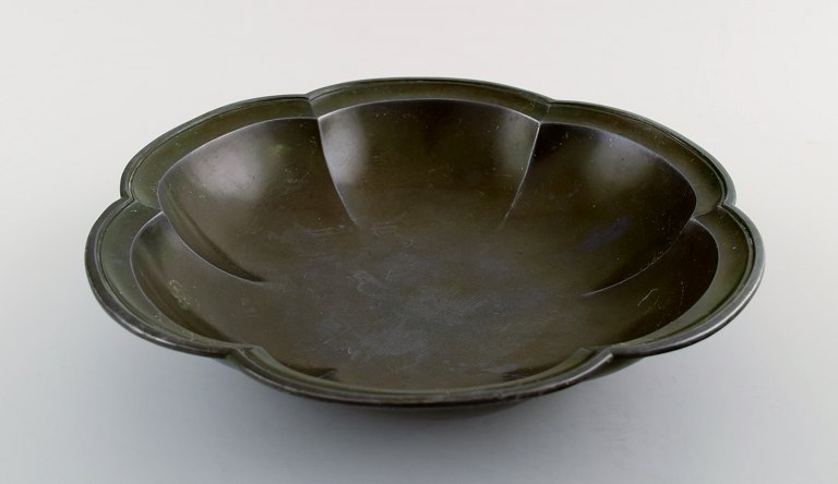 Just Andersen art deco "disco metal" bowl, number 1830.
