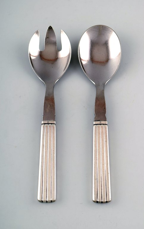 Bernadotte silver cutlery Georg Jensen Salat set.
