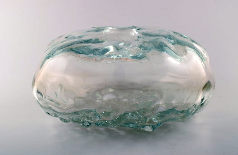 Stor unika Per Lütken for Holmegaard Lava vase i klart glas. 
