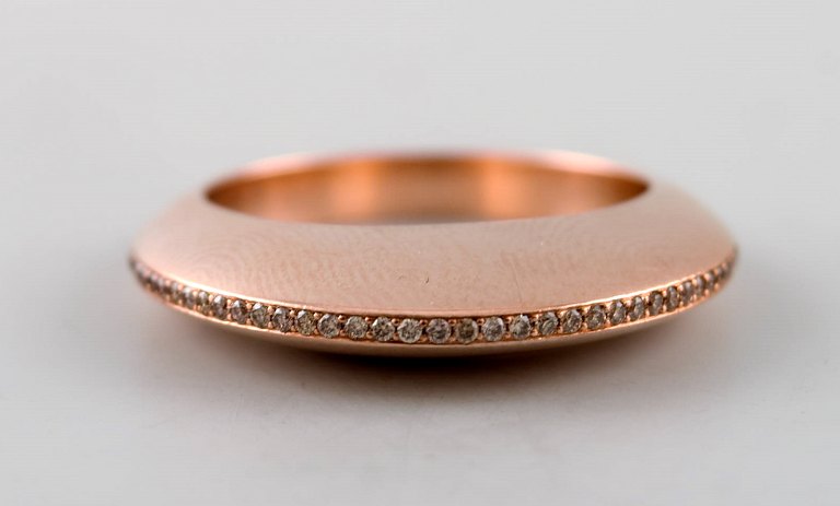 Georg Jensen, Dune ring in 18 carat rose gold with brilliant-cut diamonds, 
approx. 0.13 ct.