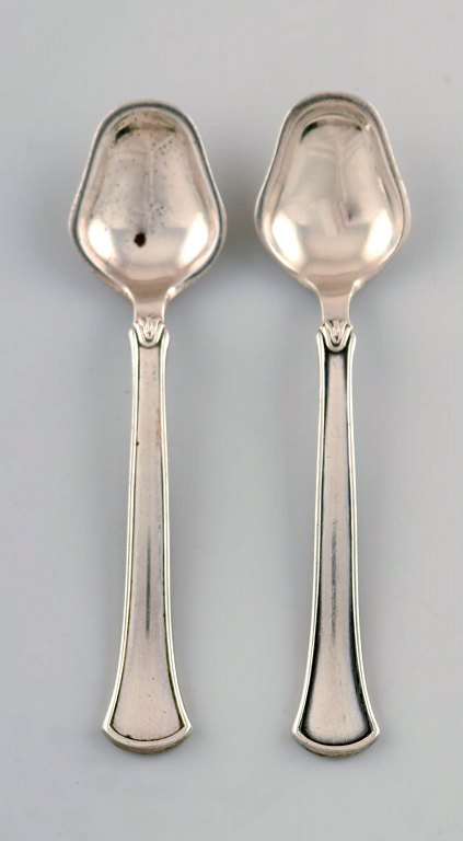 Two salt spoons Danish silver 830s, Old Danish.
