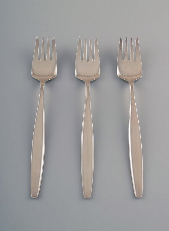 Georg Jensen Sterling Silver Cypress 3 pcs. lunch forks.
