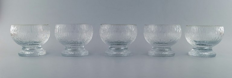 5 glass Iittala Ultima Thule glass service, modern Finnish glass, designed by 
Tapio Wirkkala.