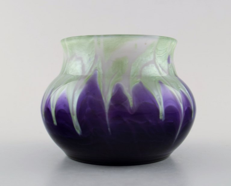 Lötz, Austria, Art Nouveau vase, iridescent glass with a metallic luster in 
purple and green. About 1900.