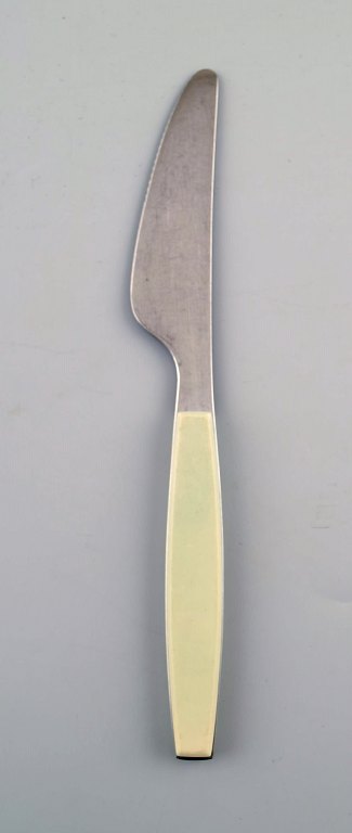 2 stk. Frokostkniv. Henning Koppel strata bestik af rustfrit stål og hvid plast.
