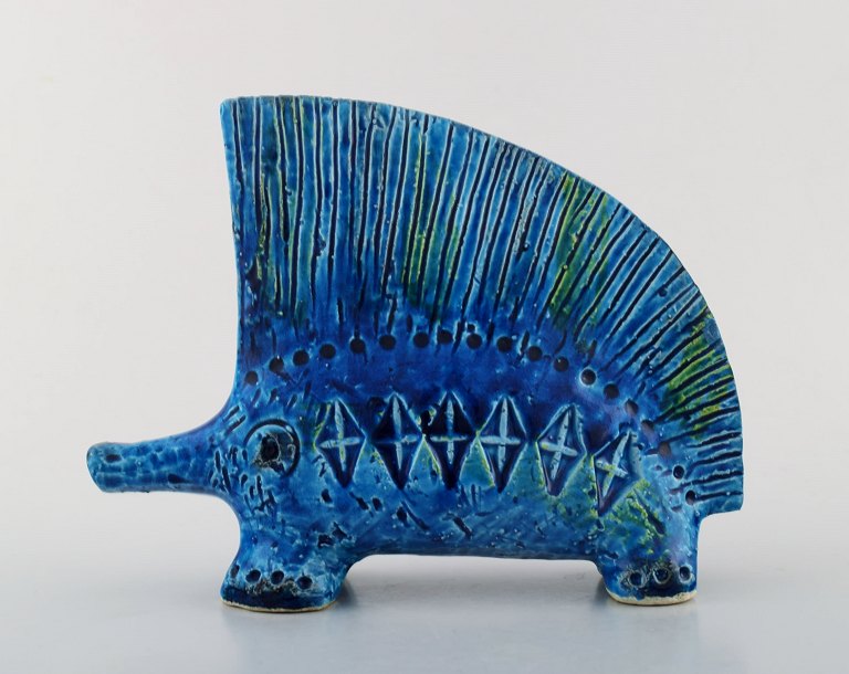 Bitossi, Anteater in Rimini blue ceramics, designed by Aldo Londi.