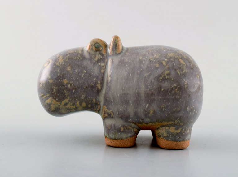 Lisa Larson for Gustavsberg. Rare baby hippo in ceramics.
