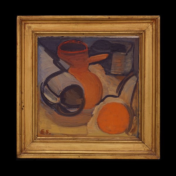 Erik Christian Sievert, 1897-1961, Opstilling. Signeret ca. år 1935. Lysmål: 
29.29cm. Med ramme: 41x41cm