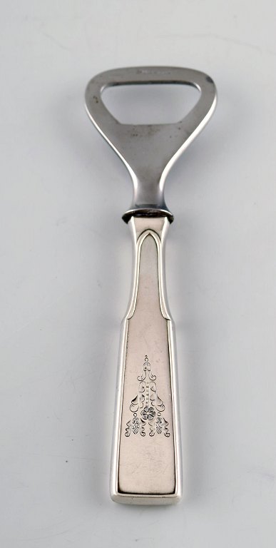 Hans Hansen silverware number 2. Bottle opener in danish silver and stainless steel. 