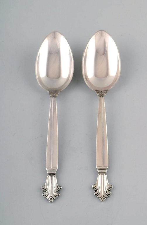 Georg Jensen silver Acanthus silverware, Georg Jensen dinner spoon/soup spoon.
