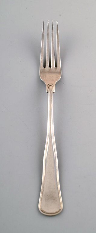 Dansk sølvsmed. Dobbeltriflet gaffel i tretårnet sølv. 1920/30