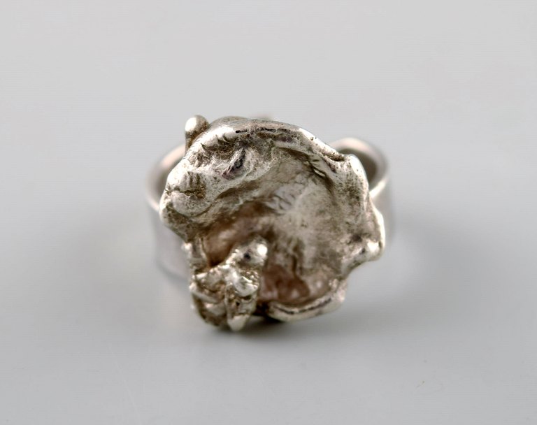 Swedish modernist silver ring, 1960