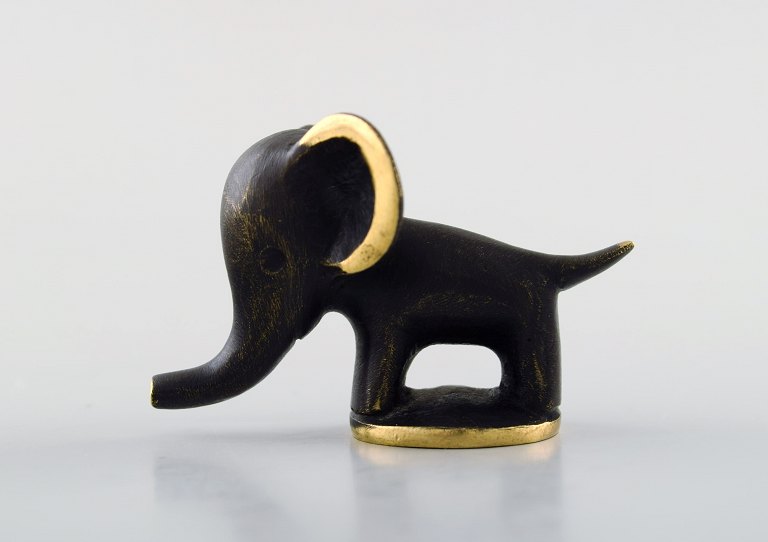 Walter Bosse, Austrian artist and designer (b. 1904, 1974) for Herta Baller. 
"Black gold line" elephant in bronze. 1950