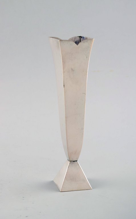 Slim modernist silver vase, WMF (Württembergische METALLWARENFABRIK). Germany, 
1950