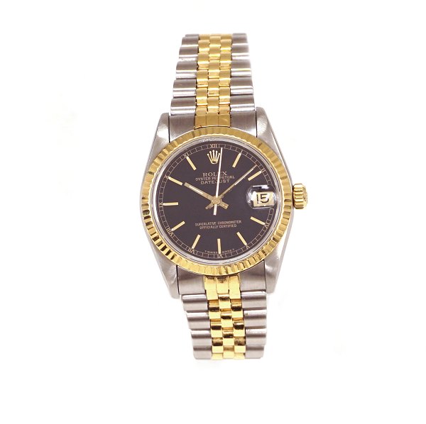 Rolex Oyster Perpetual Datejust, Gold/Stahl. Verkauft am 10.04.91. Wird mit 
Kaufsquittung, Zertifikat, Box etc. geliefert. Ref. 68273. D: 31mm. Guter 
Zustand