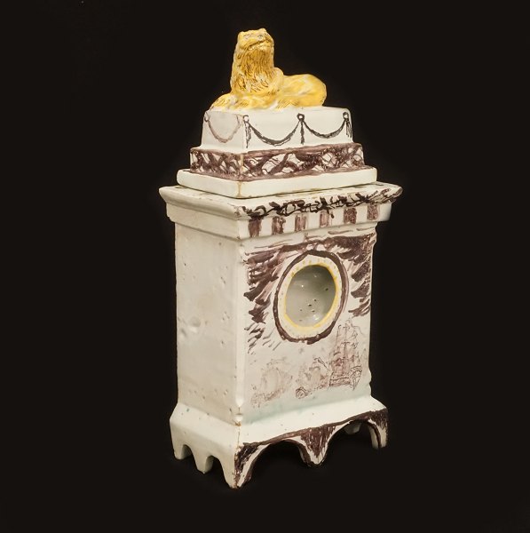 Pocket watch stand, faience. Kellinghusen circa 1800. H: 32cm