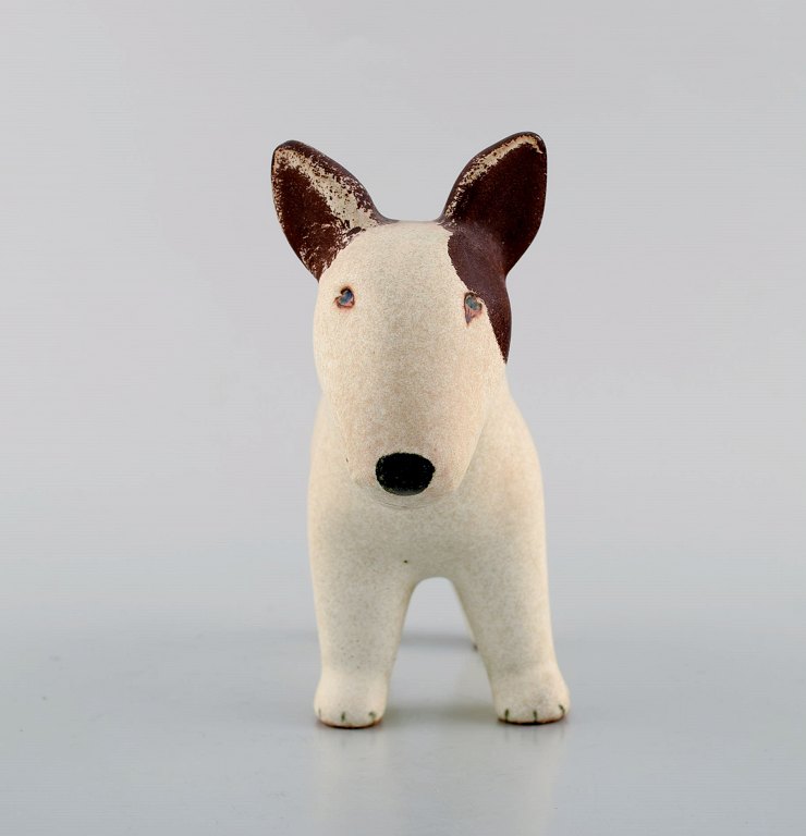 Lisa Larson for Gustavsberg. English bull terrier in glazed stoneware. 1970