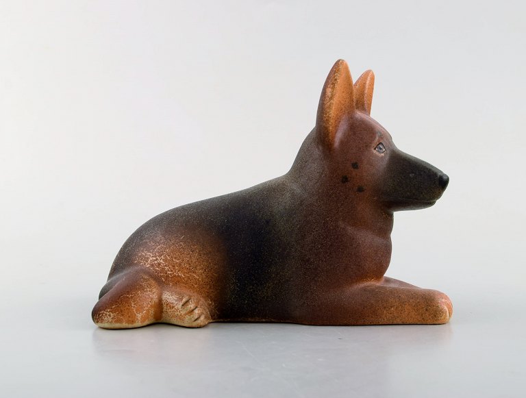 Lisa Larson for Gustavsberg. German shepherd in glazed stoneware. Late 20th 
century.