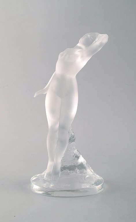 Lalique. Nøgen kvindefigur i klart kunstglas. 1960