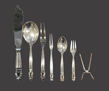 Div. Kongemønster, mange dele havesGeorg JensenSterling sølv