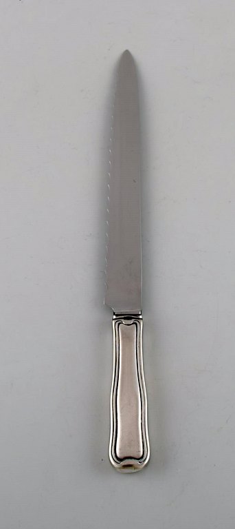 Georg Jensen Old Danish bread knife in sterling silver and stainless steel. 
