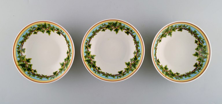 Gianni Versace for Rosenthal. Three "Ivy Leaves" deep plates / bowls. Late 20th 
century.
