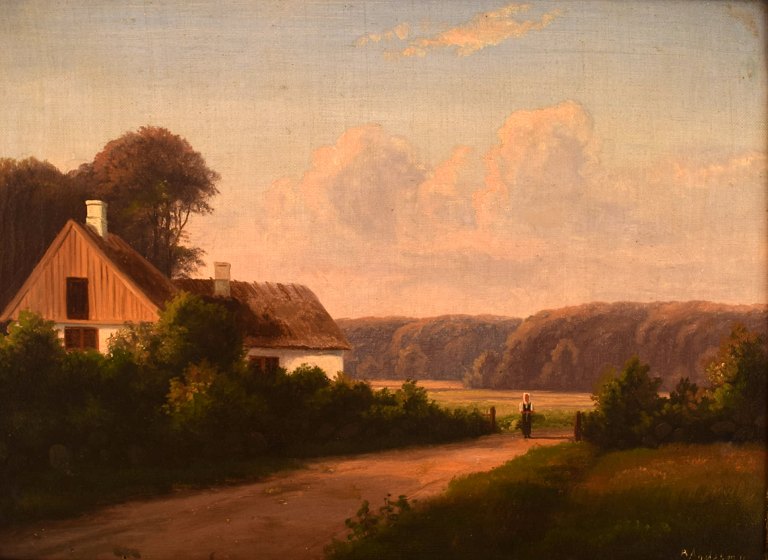 Anders Andersen-Lundby (1841-1923). Dansk landskab. Olie på lærred.
