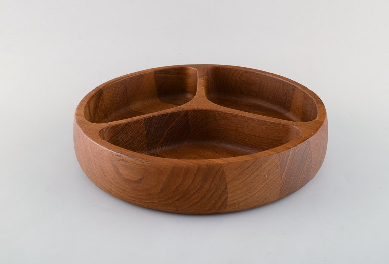 Jens Harald Quistgaard. Teak wood bowl with three compartments. Danish design, 
1960
