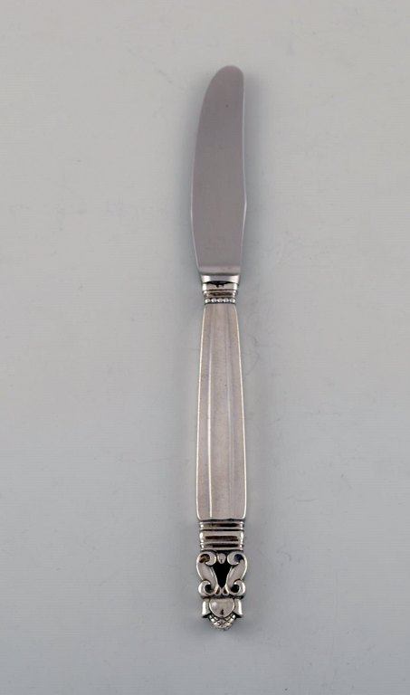 Georg Jensen "Konge" frokostkniv i sterlingsølv og rustfrit stål. 