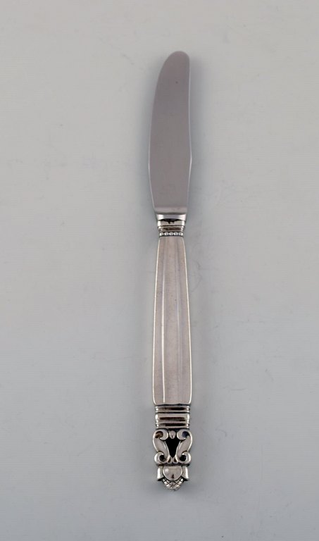 Georg Jensen "Acorn" lunch knife in sterling silver and stainless steel. 
