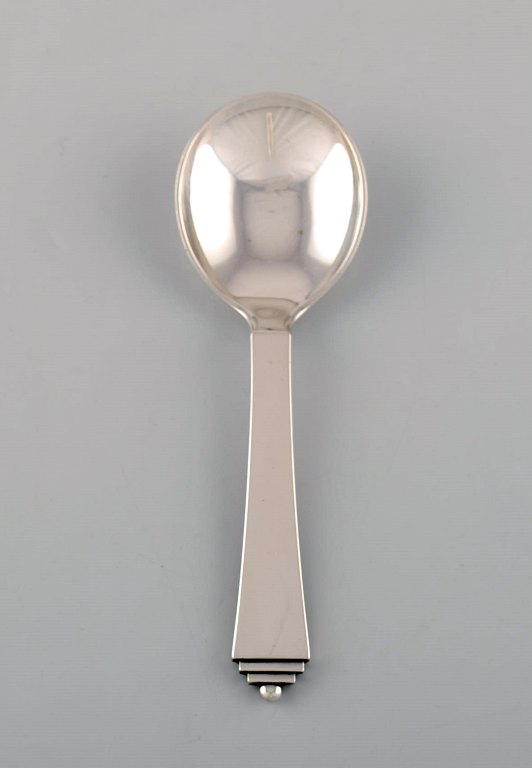Georg Jensen Pyramid marmelade spoon in sterling silver. Dated 1915-30.
