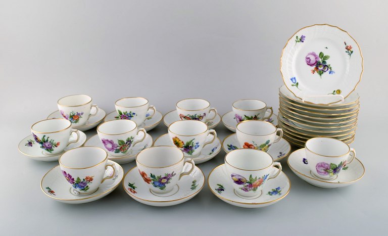 Royal Copenhagen Light Saxon coffee service for twelve people. Early 20th 
century.
