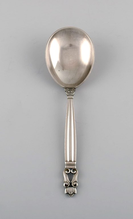 Georg Jensen Acorn serving spoon in sterling silver.
