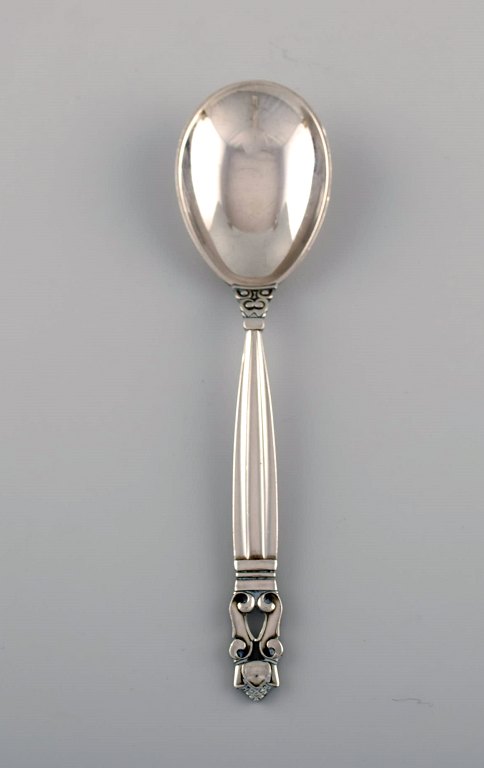 Georg Jensen Acorn jam spoon in sterling silver.
