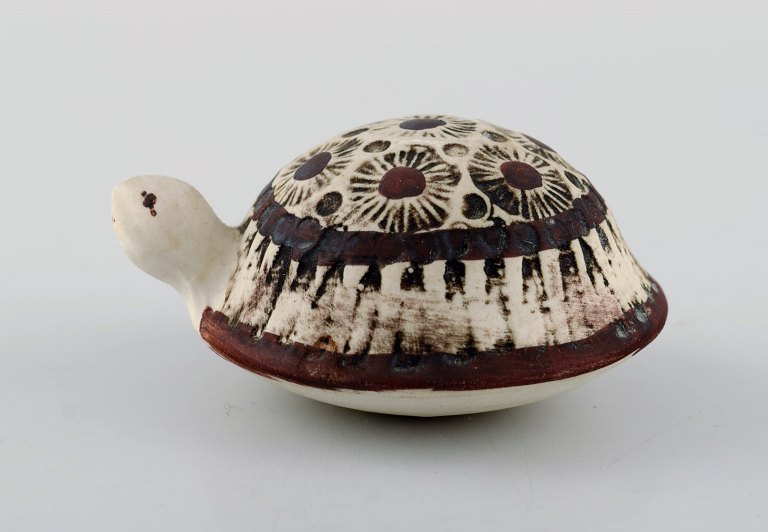 Lisa Larson for Gustavsberg. Skildpadde i glaseret keramik. 1980