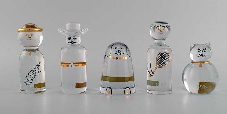 Göran Wärff (b.1933) for Kosta Boda. Five figures in art glass from the series 
