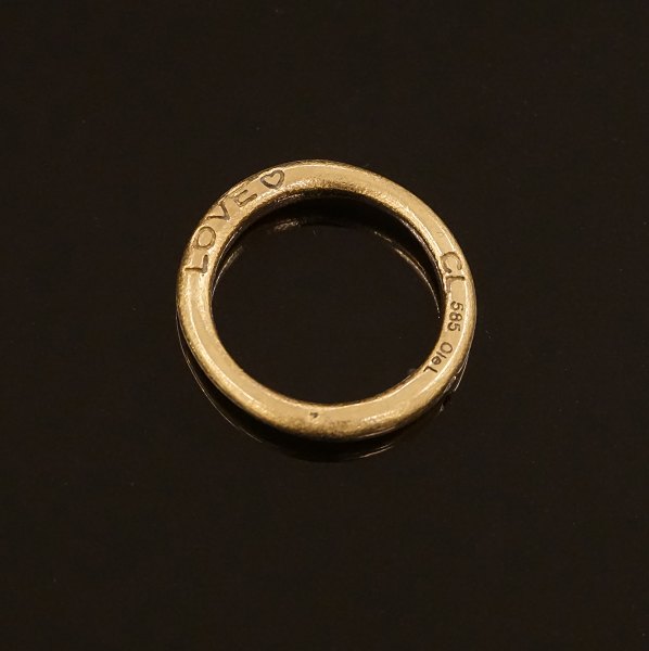 Charlotte Lynggaard, Copenhagen, Love ring, 14kt gold. Ringsize: 52