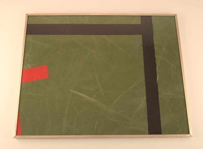 Ubekendt kunstner. Mixed media. Abstrakt komposition. 1960