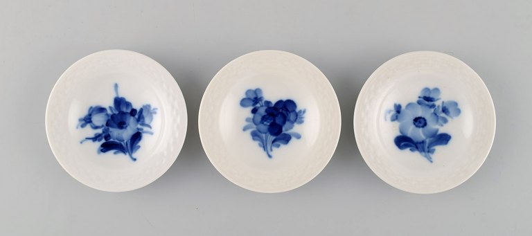 Three Royal Copenhagen Blue flower braided butter pads.
Number 10/8180.