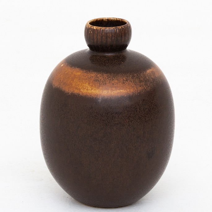 Saxbo / Saxbo Calabash-shaped vase in stoneware with brown hare