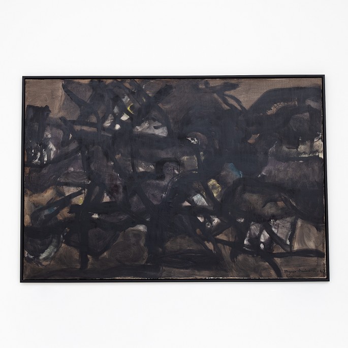 Mogens Andersen / Eget værkstedPainting, oil on canvas, from 1962. Signed on the front and back. Exhibited in Kunstforeningen in Copenhagen, 1988 (cat. no. 30) and Exposition Mogens Andersen Rétrospective de l