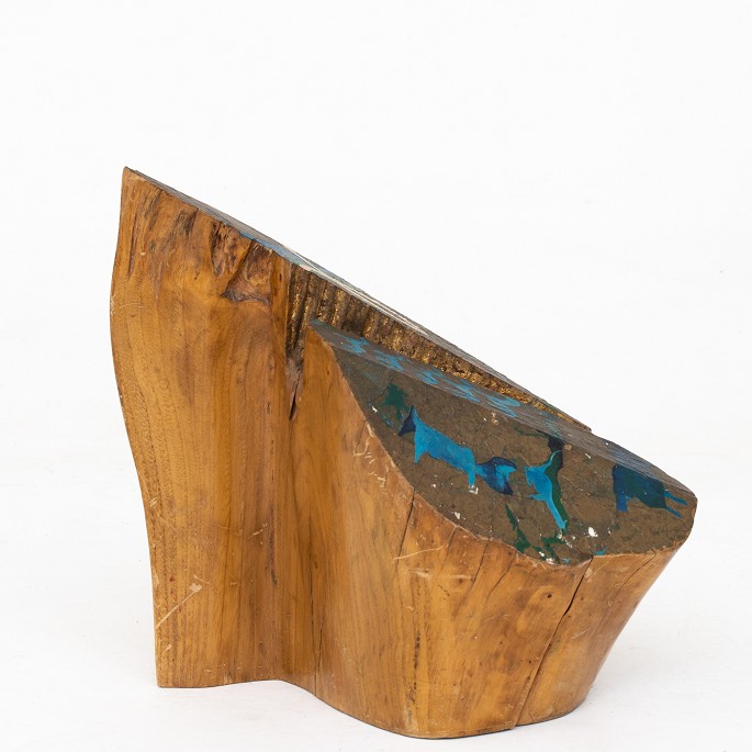 Dan Ray Sculpture, painted tree stump1 pc. in stockOriginal condition