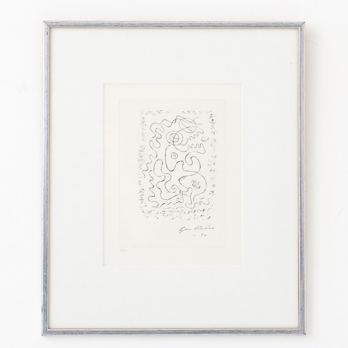 Ejler Bille Etching from 1990. Signed.1 pc. in stockOriginal condition