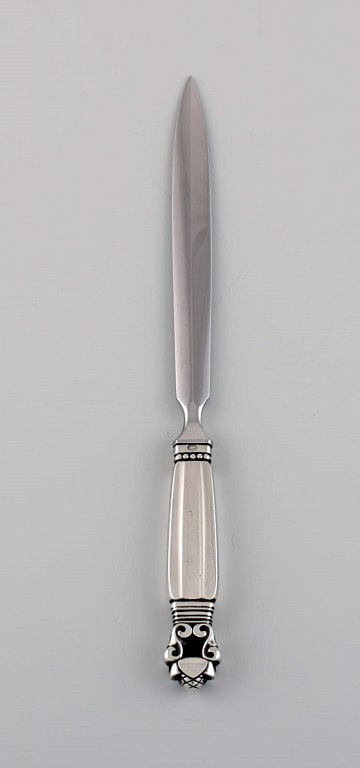 Georg Jensen Acorn letter opener in sterling silver and stainless steel.
