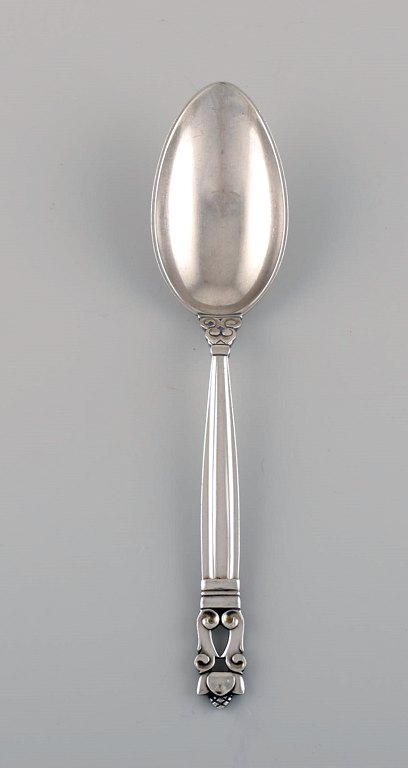 Georg Jensen Acorn dessert spoon in sterling silver.
